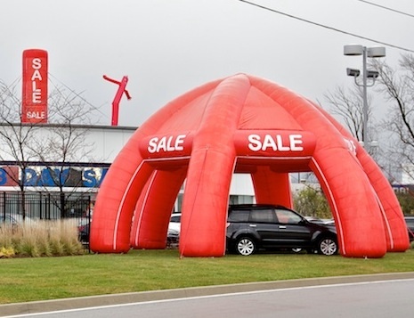 Red inflatable dome